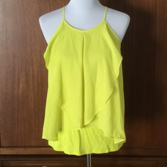New Bar III Sleeveless Draped Flowy Neon Top - Picture 2 of 7